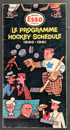 1960-61 NHL Hockey Schedule Vintage Esso Pocket Sked