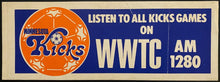 Load image into Gallery viewer, 1976 NASL Soccer Minnesota Kicks Inaugural Season Bumper Sticker Unused Vintage
