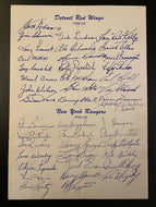 1954 NHL Hockey Faceoff Dinner Program Detroit Red Wings Rangers Facsimile Autos