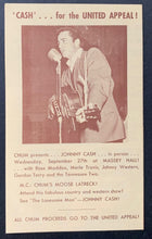 Load image into Gallery viewer, 1961 Music Chum Charts Johnny Cash Promo Concert Vintage Chart Music Program
