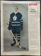 1966 Weekend Magazine Full Page NHL Hockey Frank Mahovlich Toronto Maple Leafs