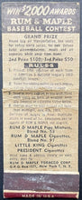 Load image into Gallery viewer, 1953 World Series Vintage Rum And Maple Tobacco Company MLB Empty Matchbook
