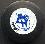 1970s Toronto Toros WHA Game Used Viceroy Hockey Puck Vintage