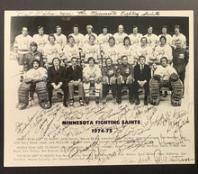 Load image into Gallery viewer, 1974-75 Minnesota Fighting Saints Team Issued Photo Facsimile Signed Vintage
