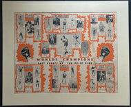 1947 Boxing Poster World Champions And Past Greats Of The Prize Ring Vintage