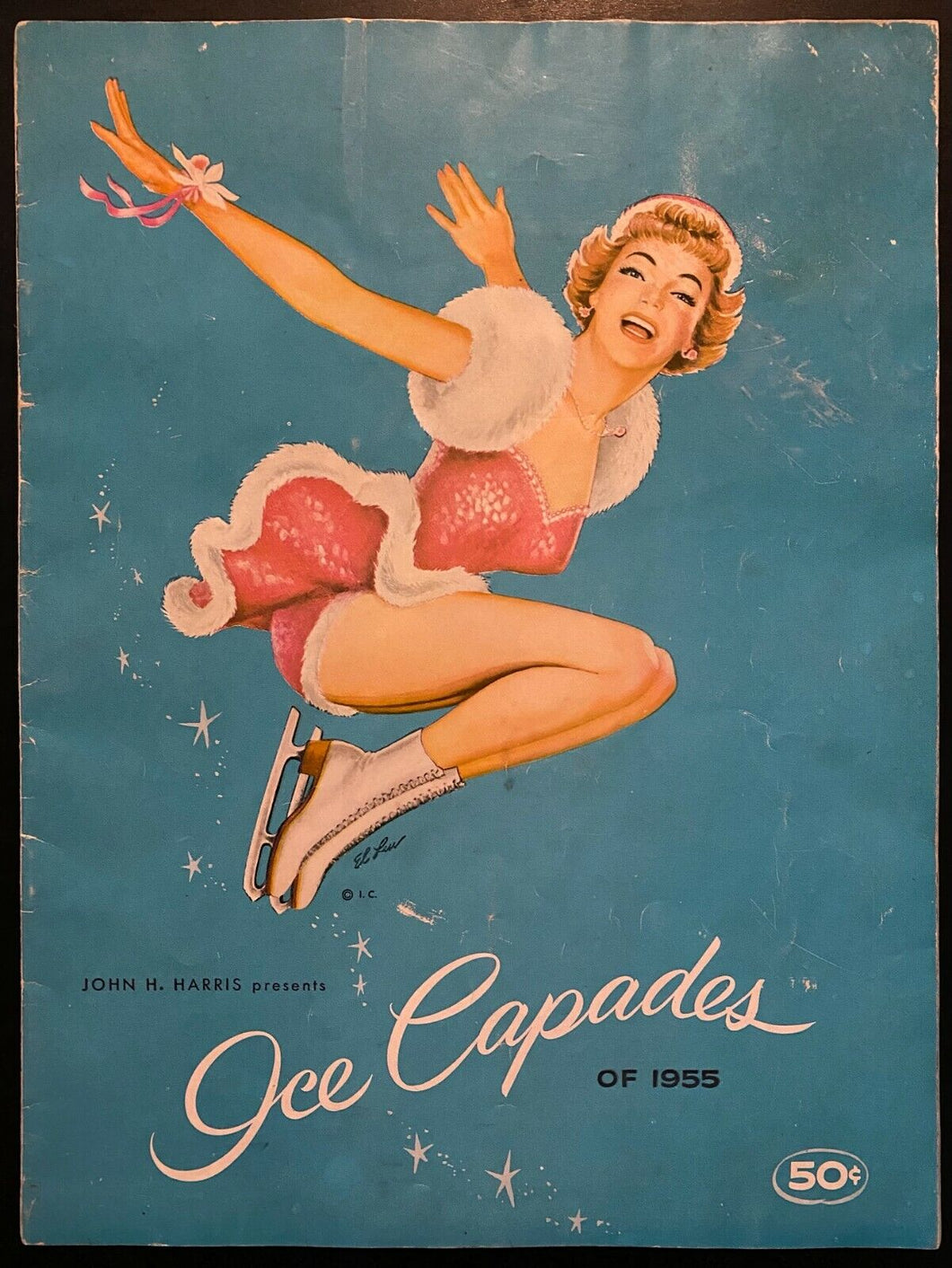 1955 Vintage John Harris Ice Capades Skating Program Donna Atwood Rare