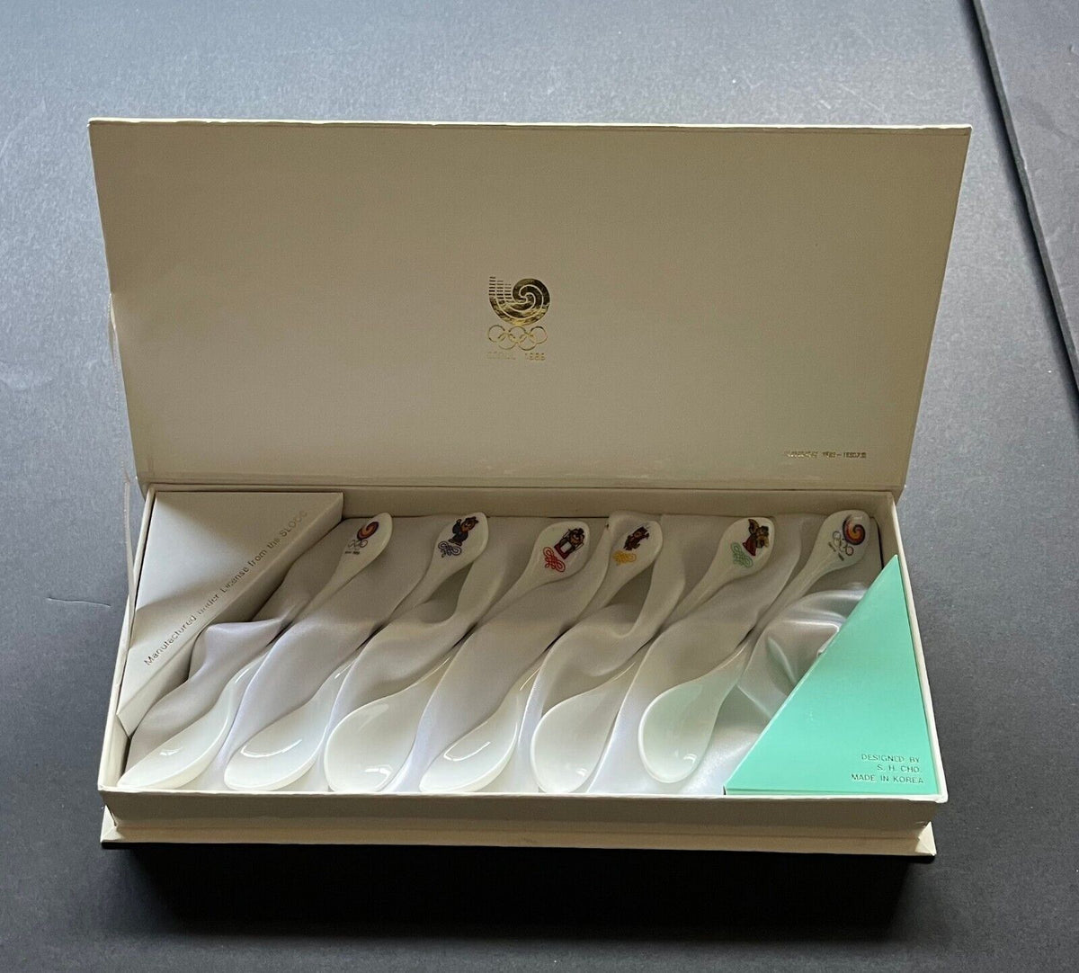 1988 Seoul Olympics Vintage Rare Ceramic Spoon Set Of 6 Given To VIP's ...