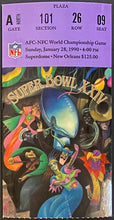 Load image into Gallery viewer, 1990 NFL Football Super Bowl XXIV Ticket San Francisco 49ers Beat Denver Broncos
