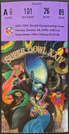 1990 NFL Football Super Bowl XXIV Ticket San Francisco 49ers Beat Denver Broncos