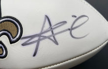 Load image into Gallery viewer, Drew Brees + Alvin Kamara Super Bowl Signed Football Fanatics New Orleans Saints
