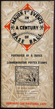 Load image into Gallery viewer, 1939 Major 1st Events in a Century of Baseball Commemorative Stamp Booklet VTG
