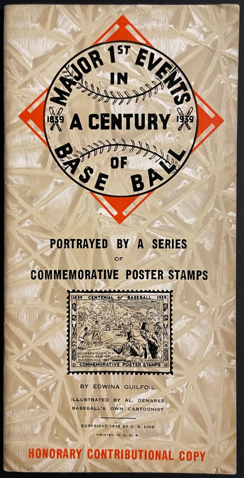 1939 Major 1st Events in a Century of Baseball Commemorative Stamp Booklet VTG