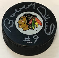 Bobby Hull Signed Chicago Blackhawks NHL Hockey Puck Autographed In Glas Co