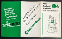 Load image into Gallery viewer, 1978-1979 New England Whalers Final WHA Season x5 Pocket Schedules
