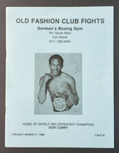 Load image into Gallery viewer, 1986 Gorman`s Gym Old Fashion Club Fights Program Boxing Don Curry Vintage Rare
