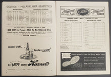 Load image into Gallery viewer, 1949 Boston Garden NBA Program Philadelphia Warriors vs Celtics Newton + Waltham
