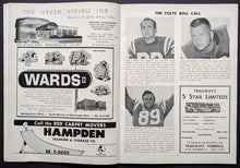 Load image into Gallery viewer, 1959 NFL Football Complete Unscored Program Baltimore Colts Los Angeles Rams VTG

