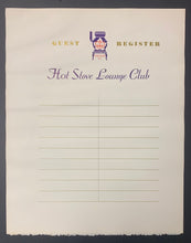 Load image into Gallery viewer, Vintage 1960&#39;s / 1970&#39;s Maple Leaf Gardens Hot Stove Lounge Club Register Page
