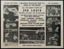 Load image into Gallery viewer, Joe Louis Boxing Film 2 Sided Promo Poster Featuring All The Great Fights VTG
