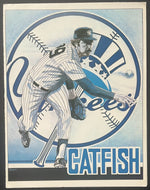 1979 MLB Baseball Catfish Hunter Day Program + Fold Out Poster NY Yankees SGA