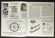 Load image into Gallery viewer, 1984 Maple Leaf Gardens NBA Program Tornados Host Atlanta Hawks Detroit Pistons
