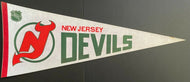 Vintage Original 1980s NHL Hockey New Jersey Devils Full Size Pennant Retro