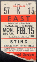 Load image into Gallery viewer, 1988 Sting Concert Maple Leaf Gardens Ticket Stub Feb 15 Live Music Rock &amp; Roll
