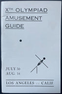 1932 Los Angeles Summer Olympics Amusement Guide Historical Vintage Sports