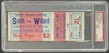Load image into Gallery viewer, 1913 Unused Boxing Ticket Coffroth's Arena Boxing Jess Willard vs Smith PSA VG 3
