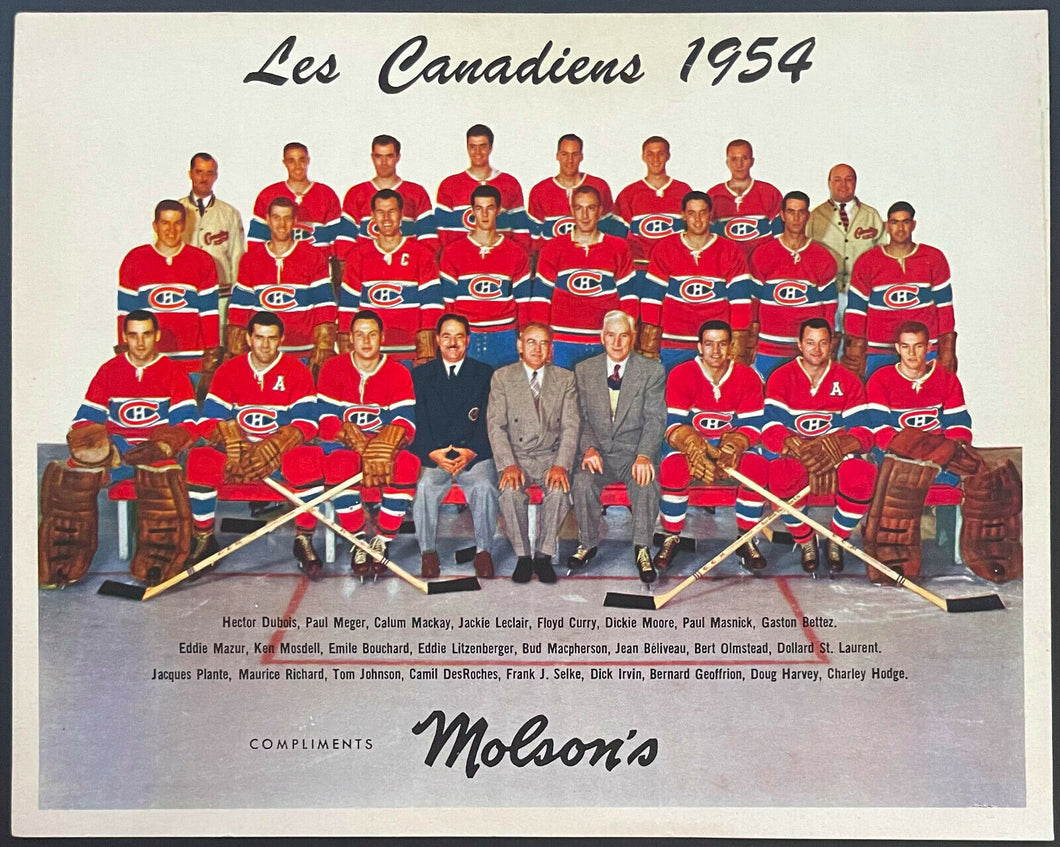 1954 Montreal Canadiens Team Photo Issued By Owners Molson 10 HOFers NHL Hockey