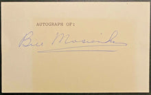 Load image into Gallery viewer, Bill Mosienko Signed Index Card Autographed Chicago Blackhawks Hall of Famer Vtg
