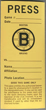 Load image into Gallery viewer, Boston Bruins NHL Press Media Pass Unused 1980&#39;s Vintage Sports Ticket Hockey
