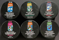 6 Different IIHF World Championship Game Hockey Pucks Bulgaria 2018-2020