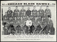 1957-58 Chicago Blackhawks Team Issued Nestor Johnson Promo Photo Rookie Hull +