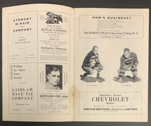 Load image into Gallery viewer, 1935 Canadian Football Hamilton Tigers Program vs Montreal AAA Winged Wheelers
