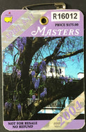 2004 Masters Golf Tournament Ticket Badge Augusta, Georgia Phil Mickelson Wins