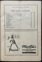 Load image into Gallery viewer, 1929 Rare Montreal Forum Hockey Program NHL Maroons v New York Rangers Vintage
