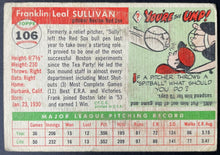 Load image into Gallery viewer, 1955 Topps Baseball #106 Frank Sullivan Boston Red Sox Vintage MLB Card
