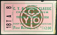 1950 Vintage Boxing Ticket Stub 20th Annual Chicago Youth Org CYO Classic Vtg