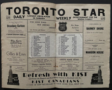 Load image into Gallery viewer, 1939 Rare Stratford Arena Gardens Program Kist Canadians vs Windsor Chryslers
