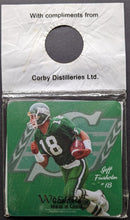 Load image into Gallery viewer, 21 Saskatchewan Roughriders Wisers Premium Drink Coasters CFL Football Vintage
