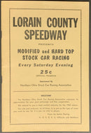 1962 Vintage Lorain County Speedway Modified Hard Top Stock Car Racing Program