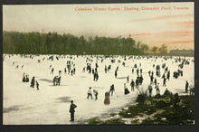 Load image into Gallery viewer, 1900's Hockey Post Card Playing Winter Sports Canada Toronto Grenadier Pond
