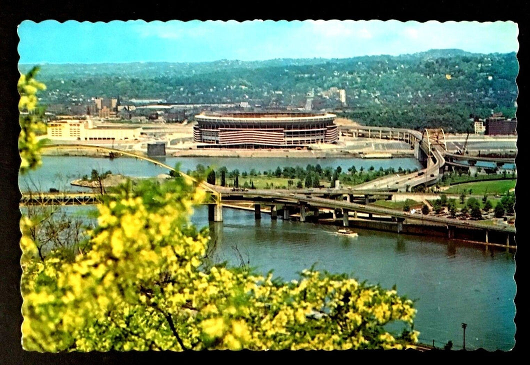 1970 Three Rivers Stadium Pittsburgh Pennsylvania Football Vintage Postcard