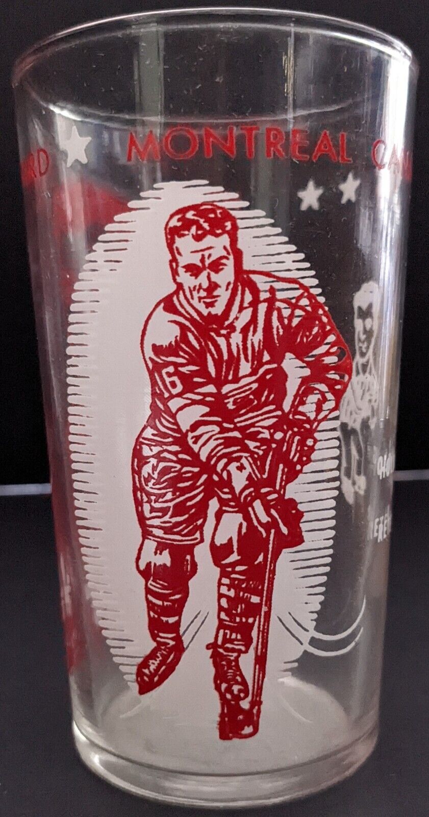 1960-61 Henri Richard York Peanut Butter Glass NHL Montreal Canadiens VTG