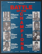 1988 Boxing Program Battle Of The Champs Caesars Palace Vegas - George Foreman