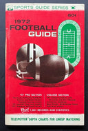 1972 Pro + College Football Original Guide Vintage Unscored