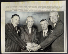 Load image into Gallery viewer, 1966 Hockey Hall Of Fame Induction Photo Clarence Campbell Press Stamped Vintage
