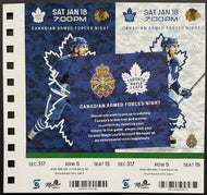 01/18/2020 NHL Hockey Canadian Armed Forces Night Tickets x2 Toronto Maple Leafs