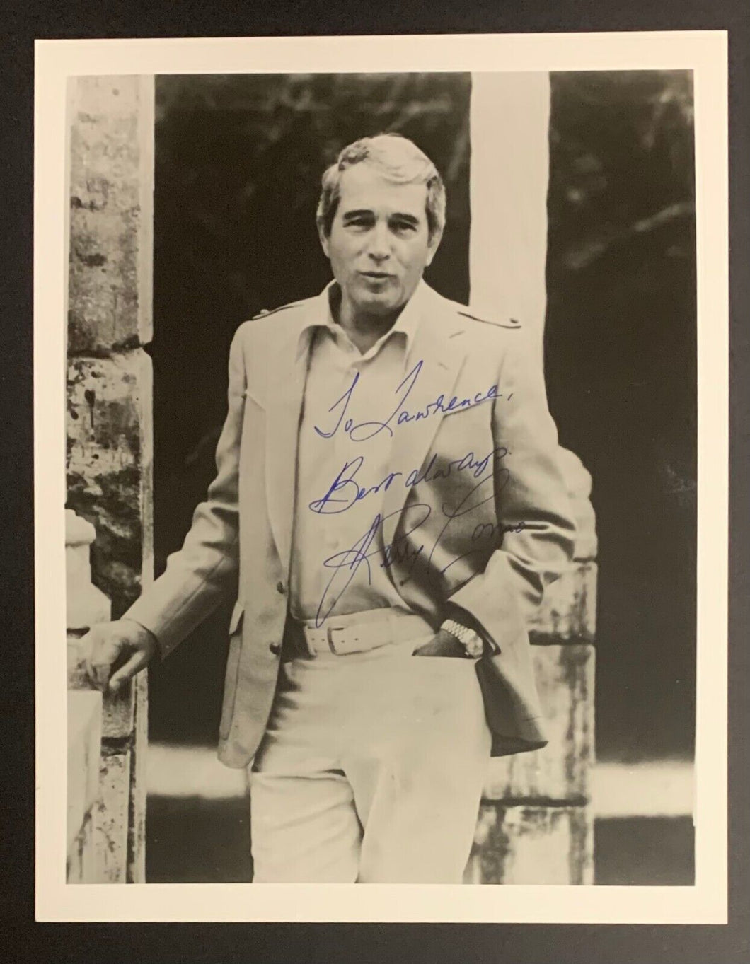 1980's Perry Como Autographed Photo Royal York Hotel Toronto Imperial Room